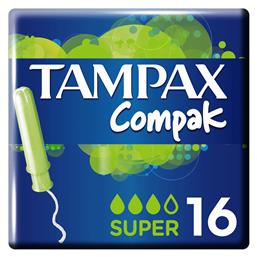 Ταμπόν Compak Super με Απλικατέρ για Αυξημένη Ροή 16τμχ Tampax από το Pharm24