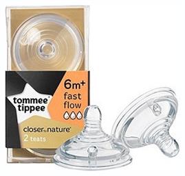 Closer To Nature Θηλές Σιλικόνης για 6m+ 2τμχ Tommee Tippee