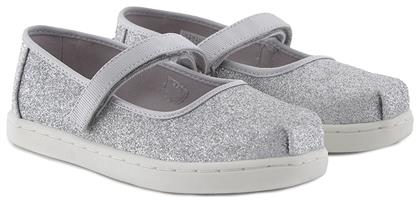 Toms Παιδικές Μπαλαρίνες με Σκρατς Υφασμάτινες Ασημί Mary Jane Iridescent από το SerafinoShoes