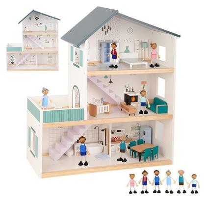 Dollhouse With 8 Figures Ξύλινο Κουκλόσπιτο Tooky Toys