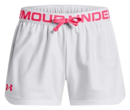 Αθλητικό Παιδικό Σορτς/Βερμούδα Play Up Solid Λευκό Under Armour από το Siontis Athletics