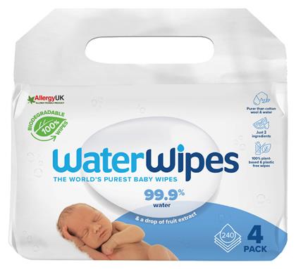 Μωρομάντηλα με 99% Νερό, χωρίς Άρωμα 4x60τμχ WaterWipes από το Toyscenter