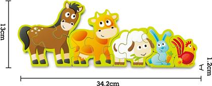 Ξύλινο Παιδικό Puzzle Numbers & Farm Animals 10pcs Hape από το Moustakas Toys