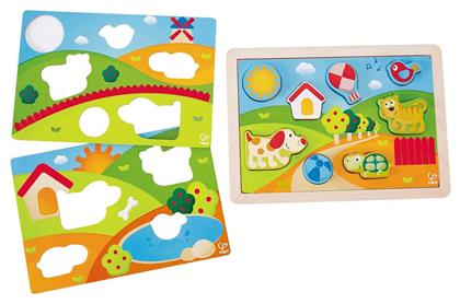 Ξύλινο Παιδικό Puzzle Σφηνώματα Sunny Valley 12pcs για 1+ Ετών Hape από το Moustakas Toys