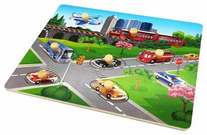 Ξύλινο Παιδικό Puzzle Σφηνώματα Vehicles 7pcs για 2+ Ετών Remoundo