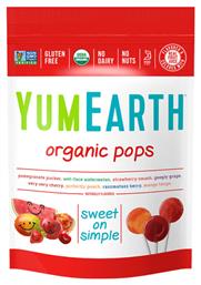 Γλειφιτζούρια Organic Pops με Γεύση Φρούτα 85gr 14τμχ YumEarth